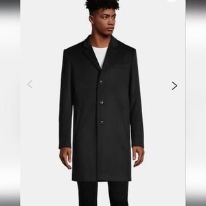 Tiger of Sweden Men's Classic Cempsey Wool Coat Navy Blue Knee Lenght Sz48